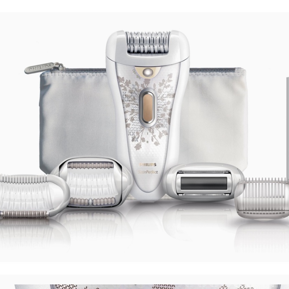 Philips HP6576/50 Satin Perfect Deluxe Epilator, White/Champagne